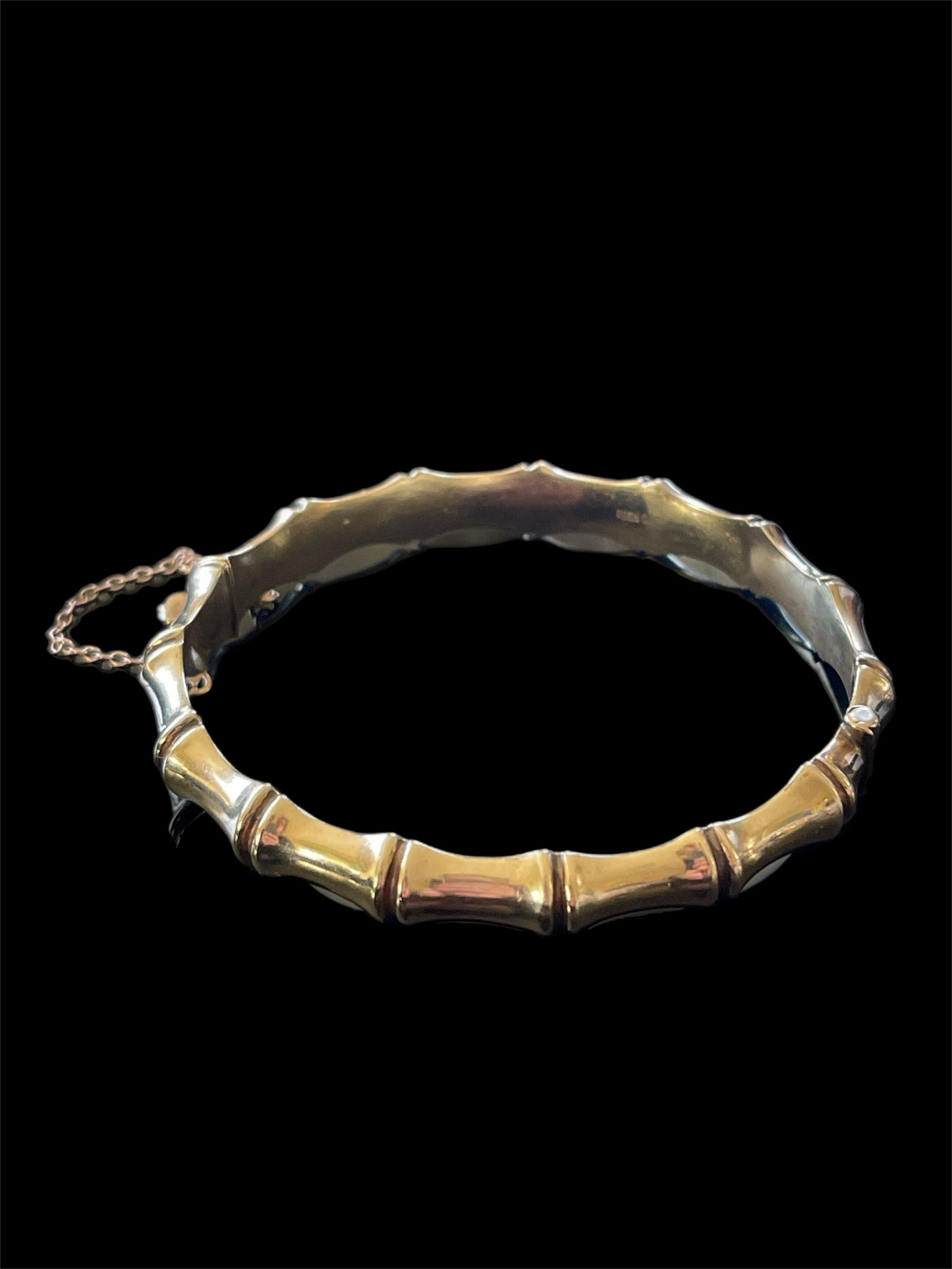 9ct Gold Heavy Weight Bamboo Moulded Bracelet