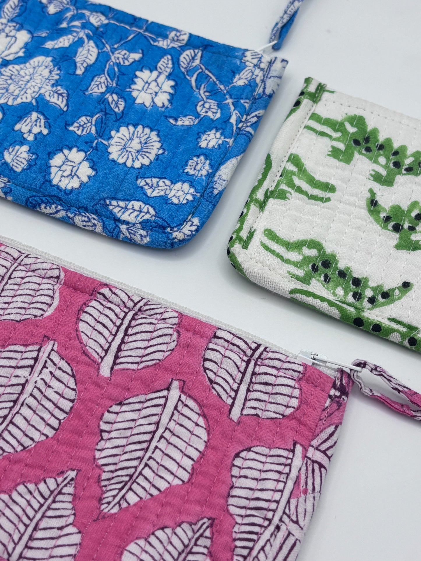 Block Printed Zip Pouches