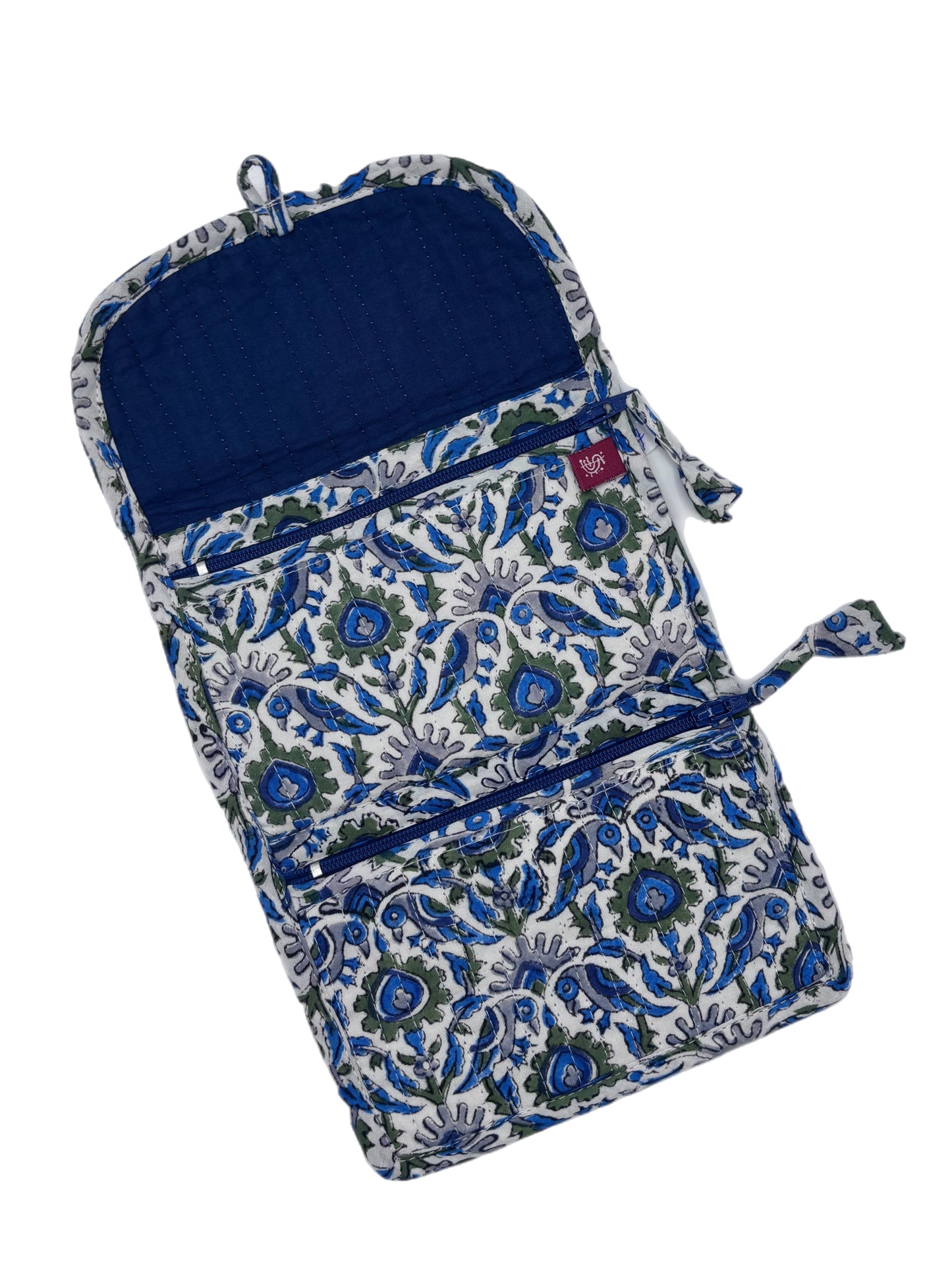 Blue Buttoned Pouches