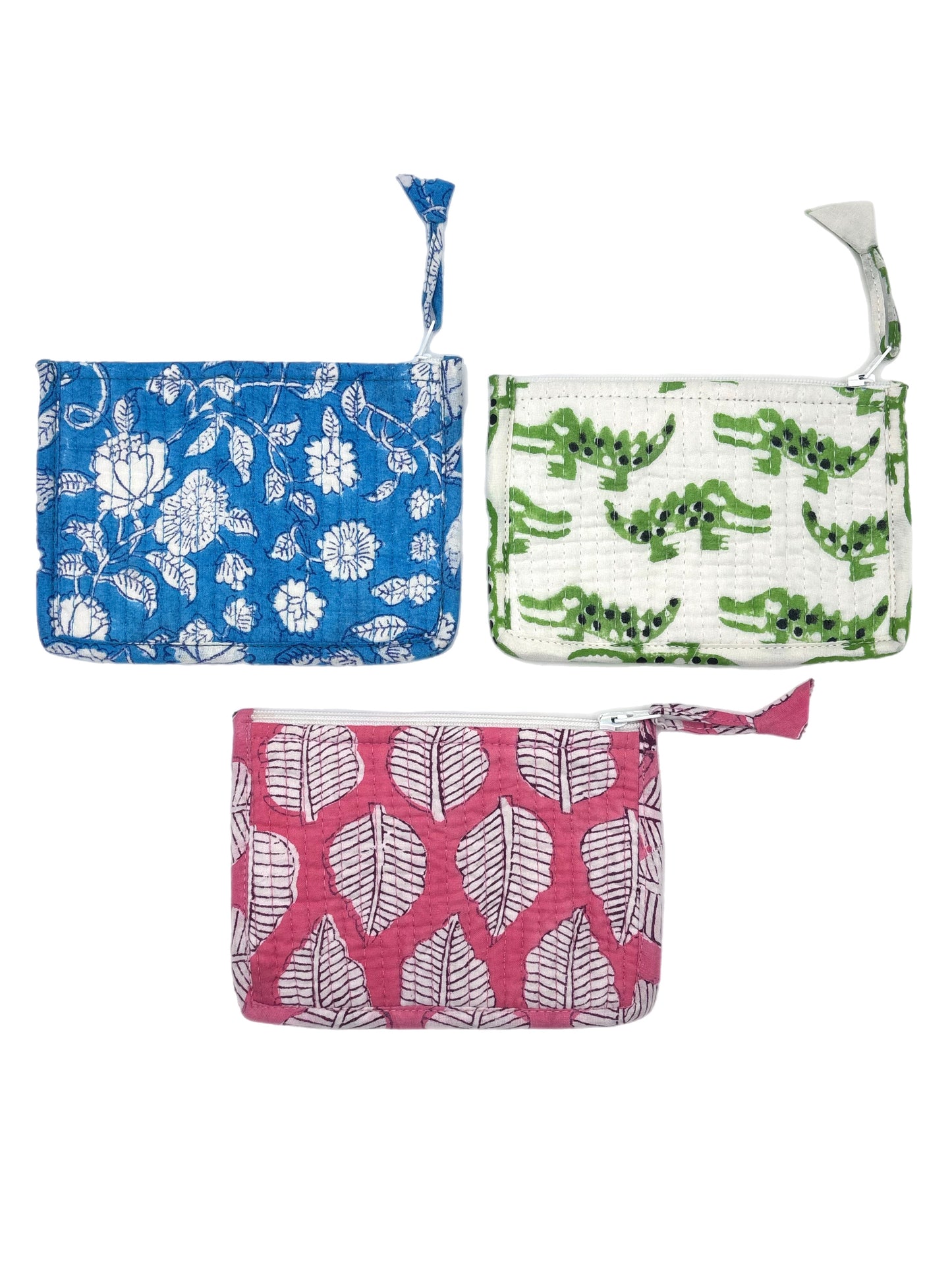 Block Printed Zip Pouches