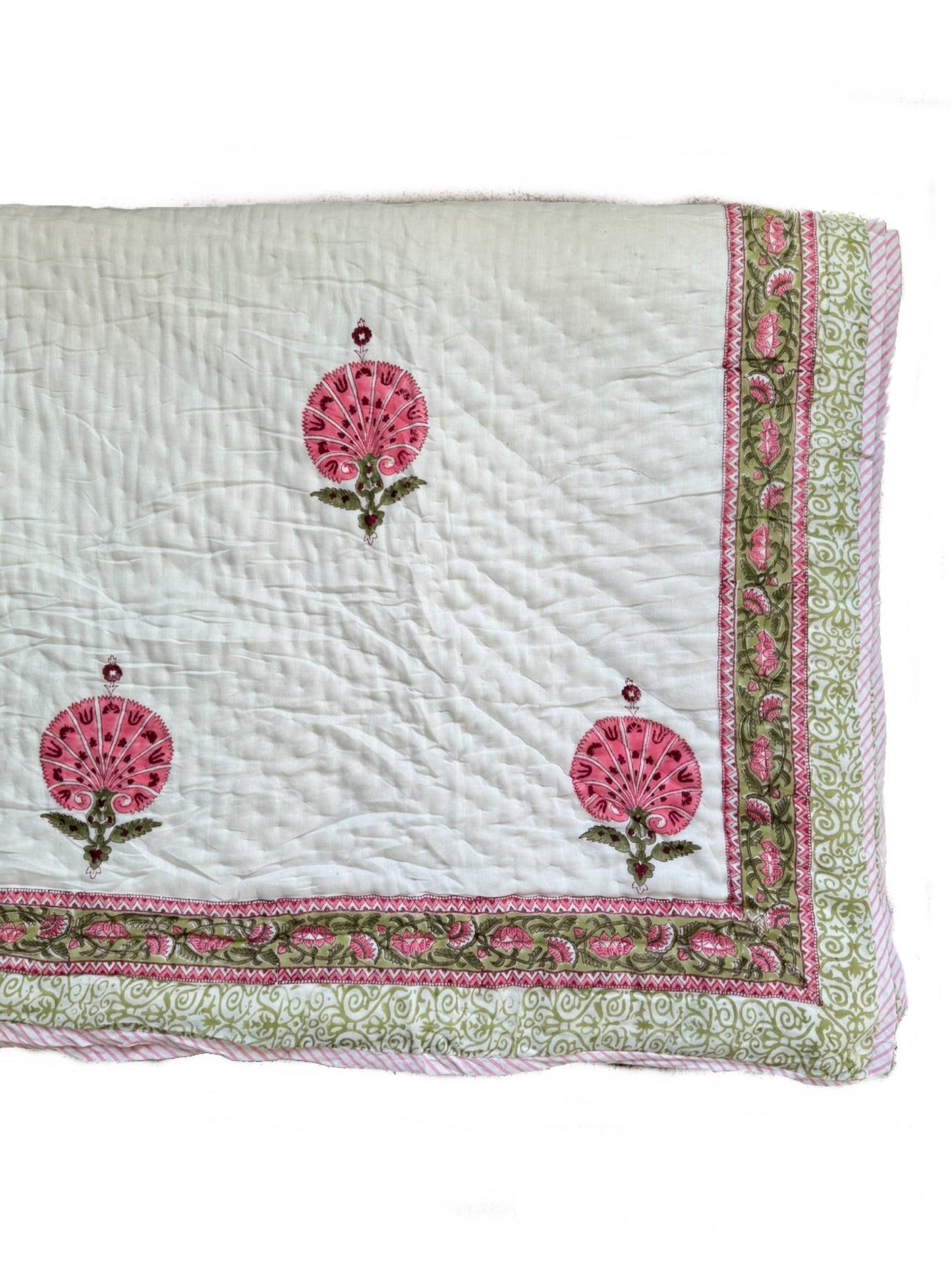 Pink Fan Flower Bedspread