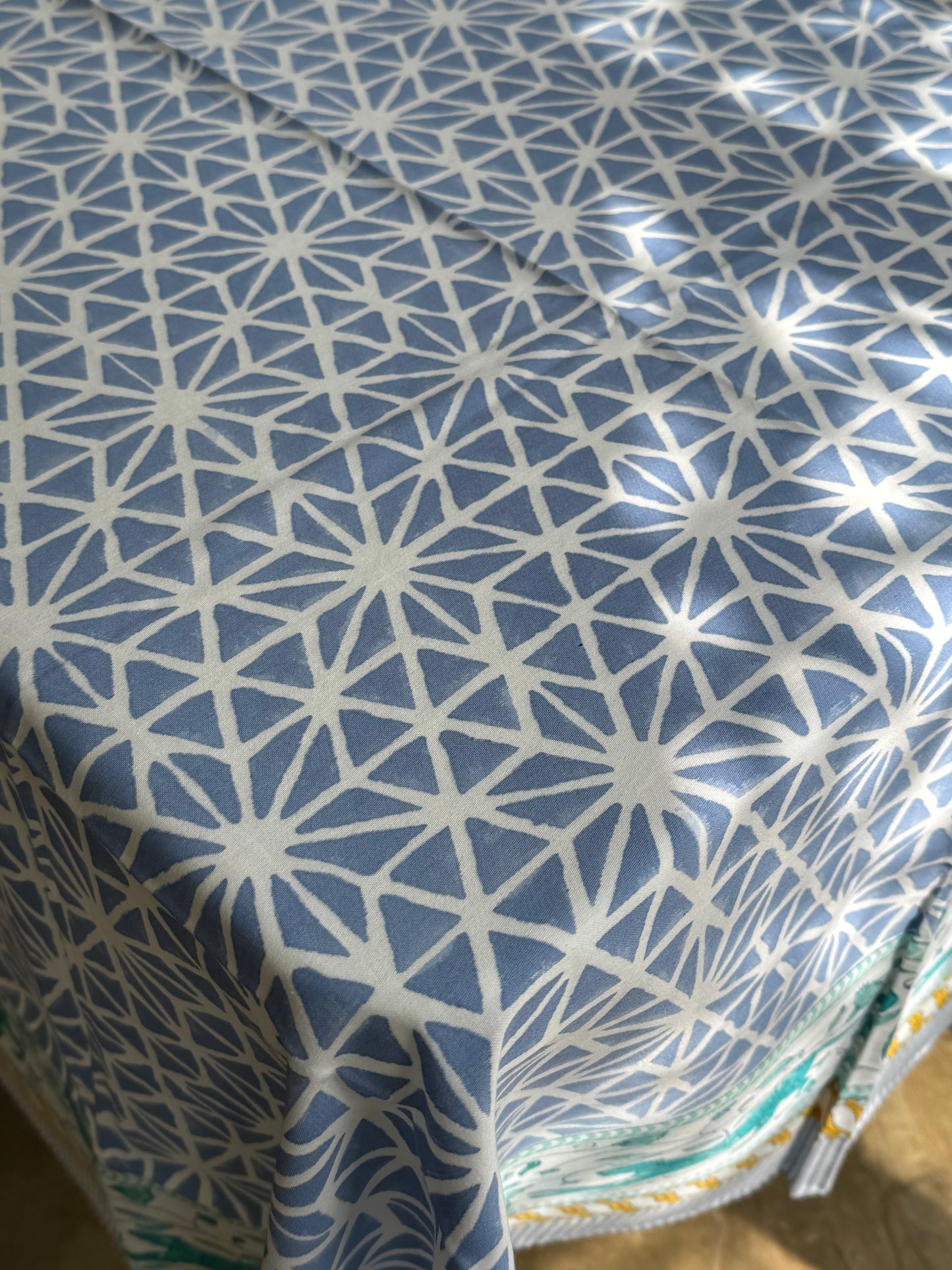 Geometric Leopard Hand Block Printed Tablecloth