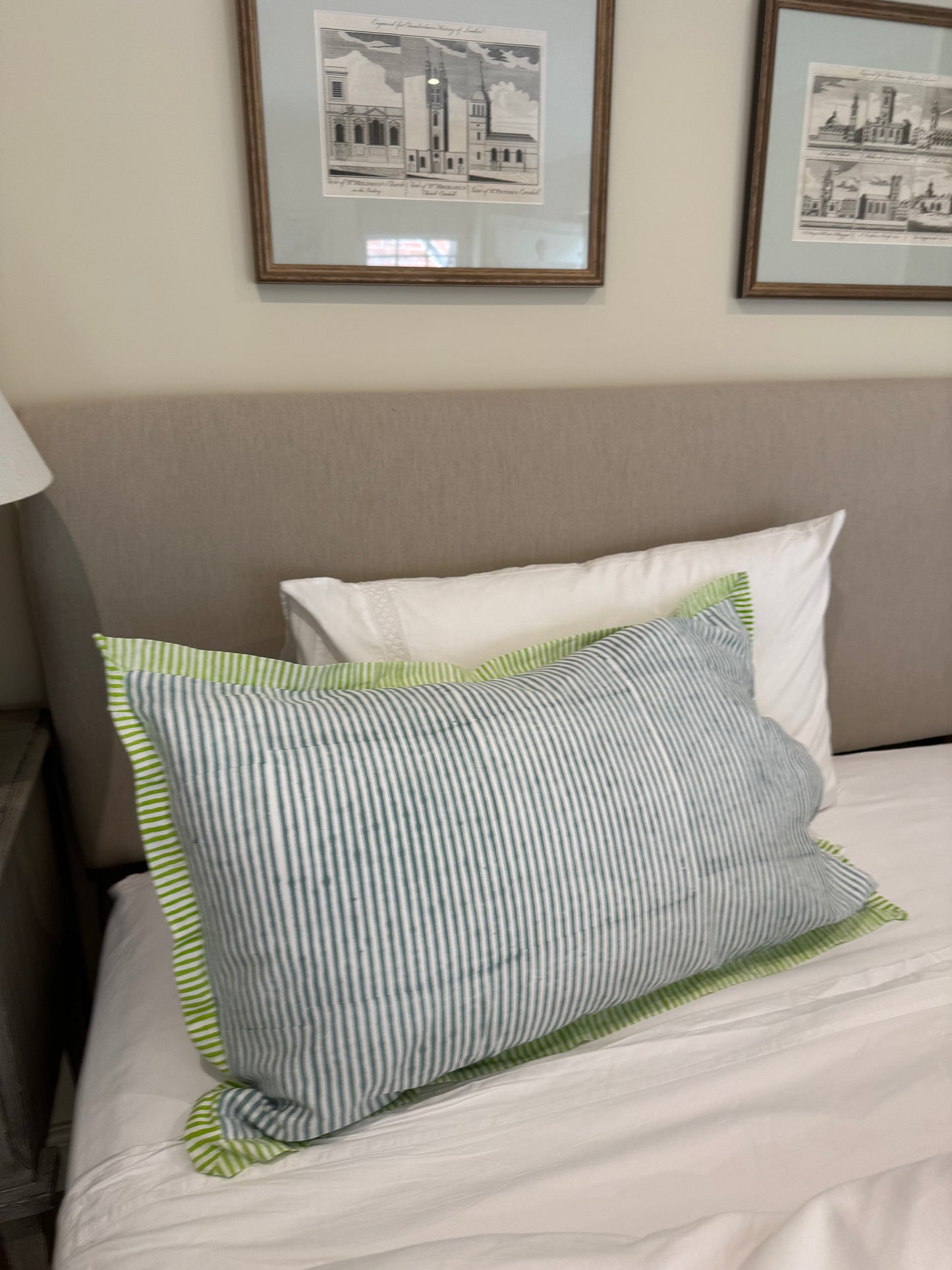 Pink Cypress Block Printed Pillowcase