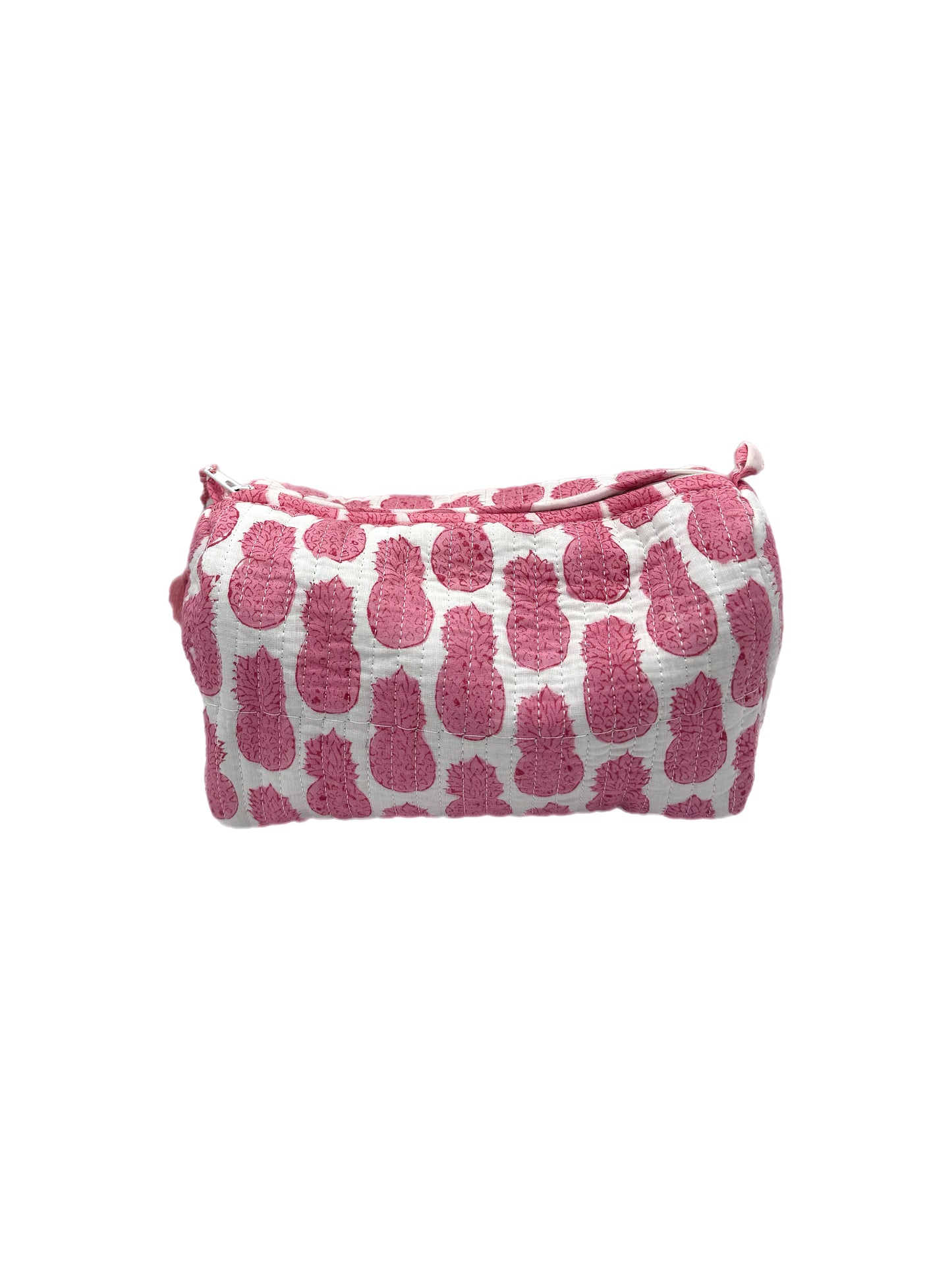'Pink Pineapple' Block Printed Sponge Bag/Washbag