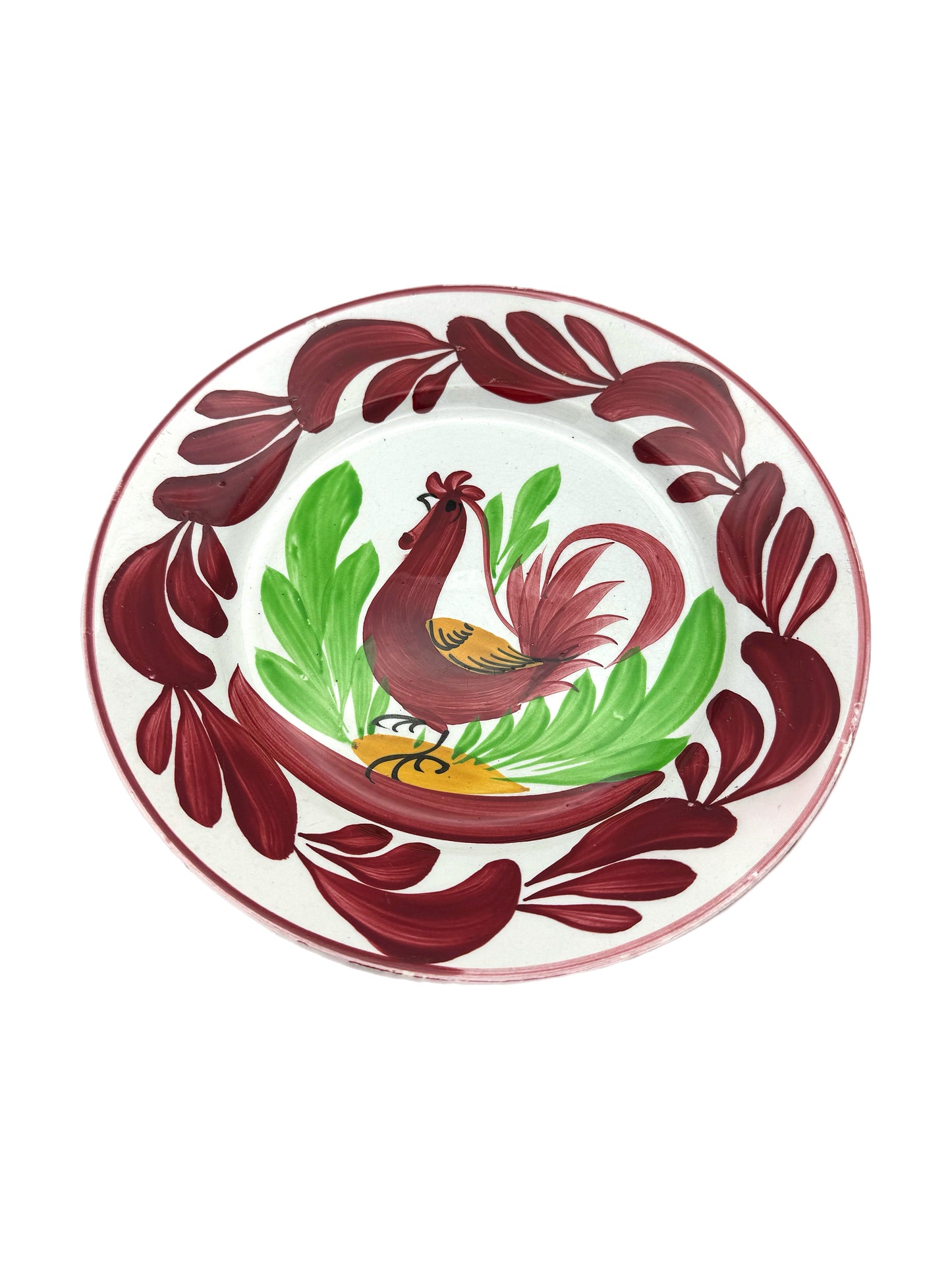 Rooster Hand Painted Luneville Plate
