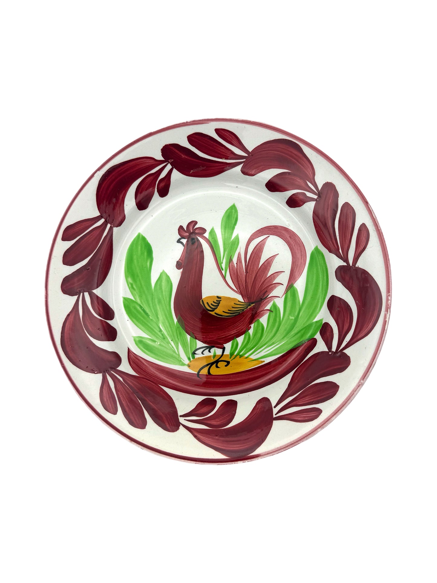 Rooster Hand Painted Luneville Plate