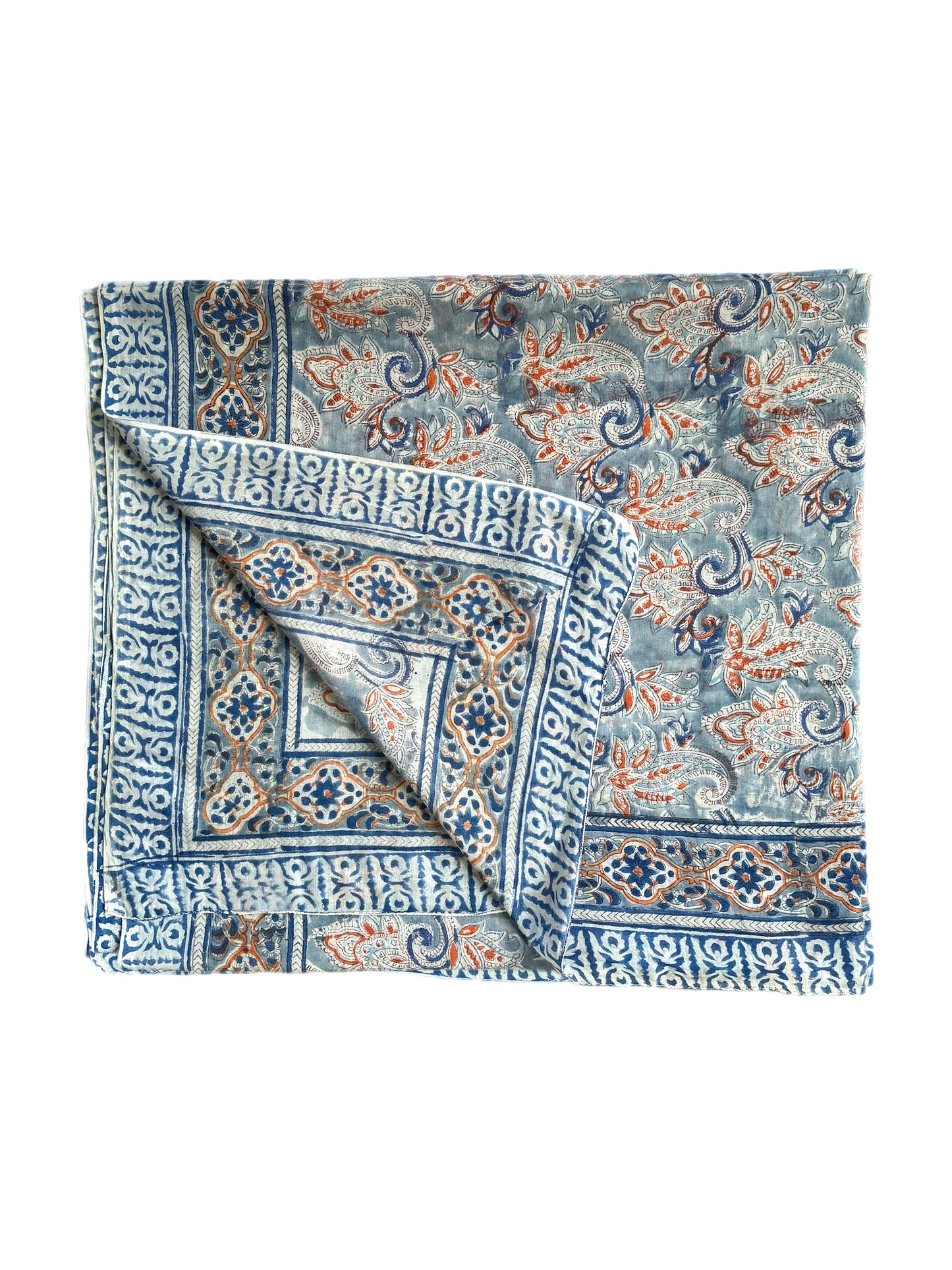 Red & Blue Paisley Hand Block Printed Sarong