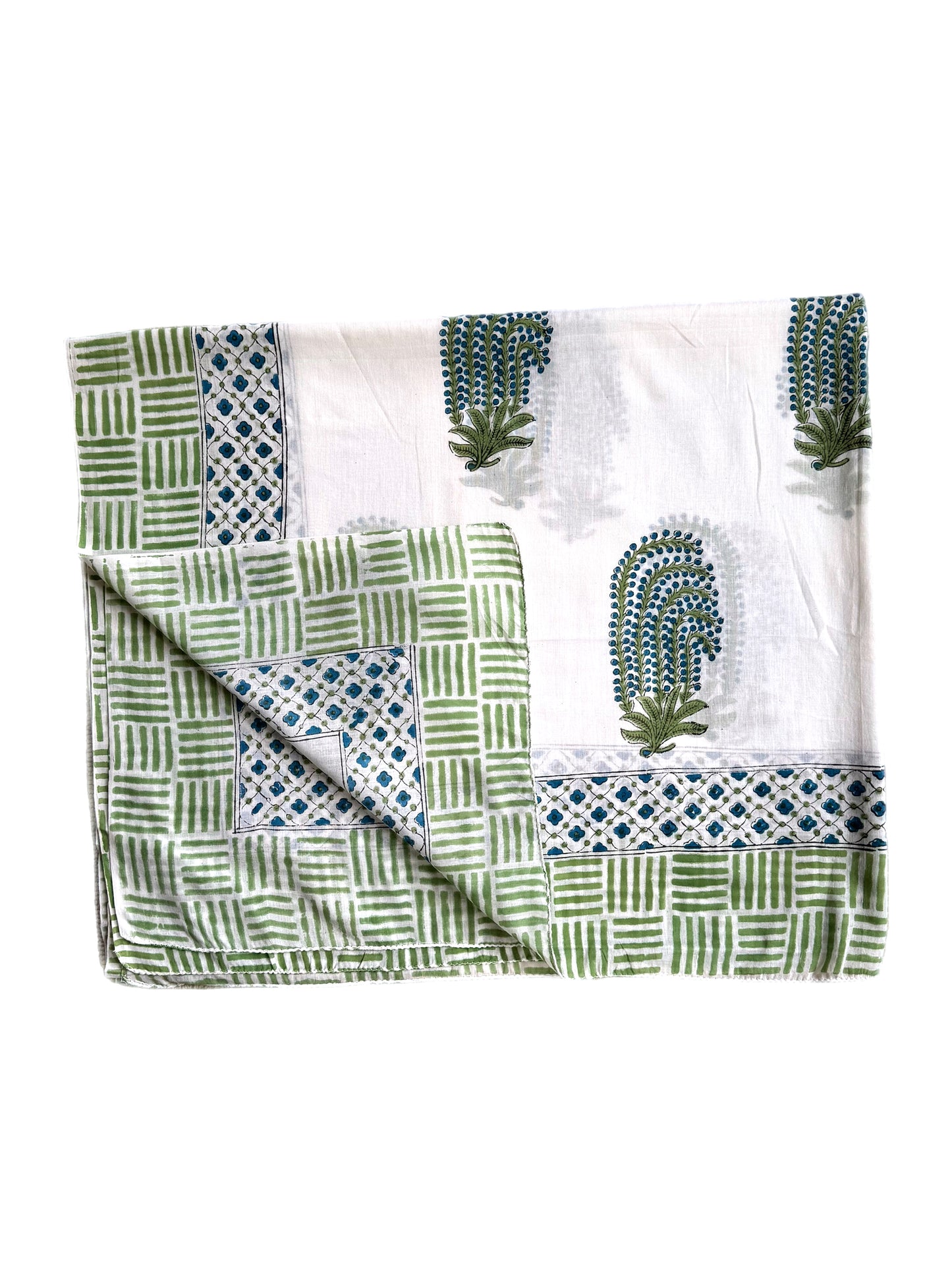 Blue Shrub Hand Block Printed Sarong