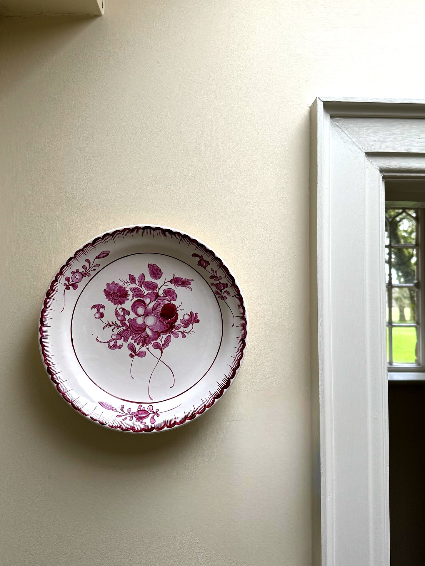 Large Antique Floral Plate