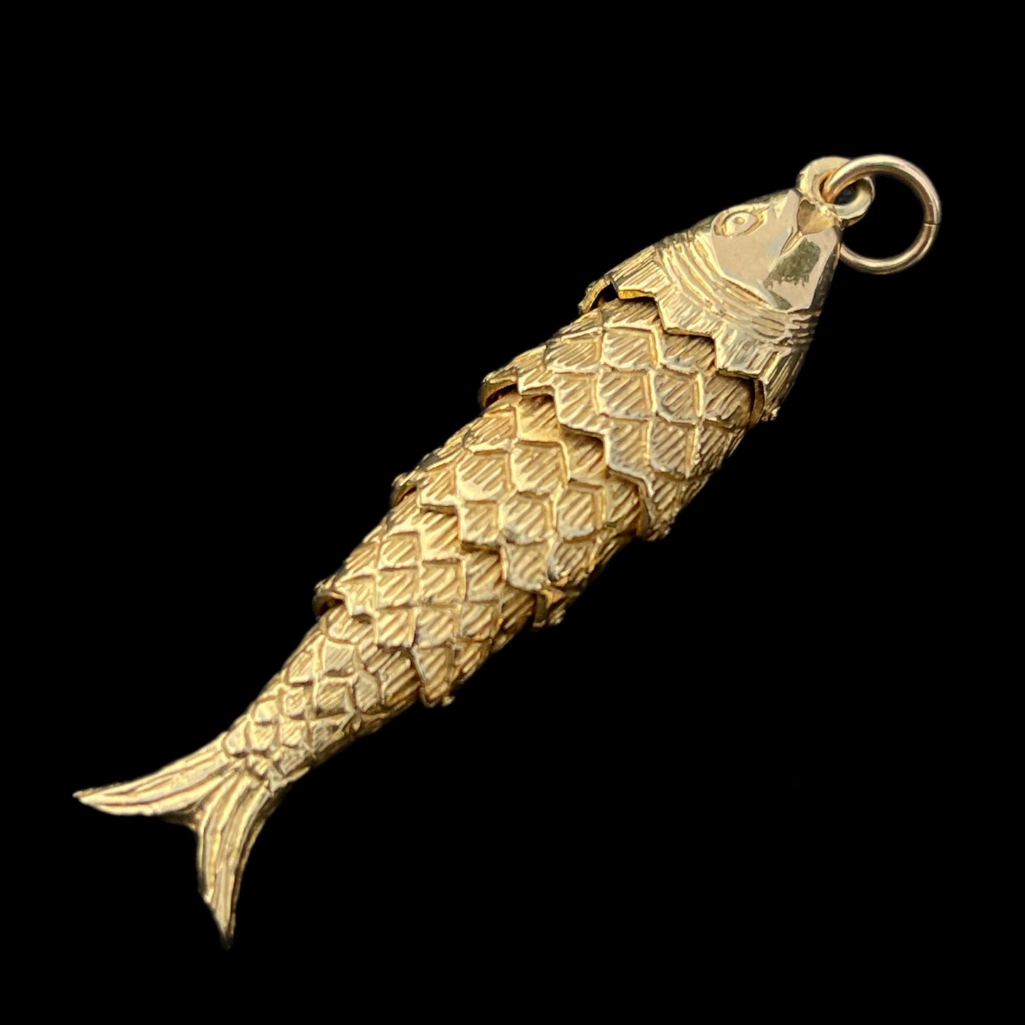 Solid 9CT Articulated Fish Pendant