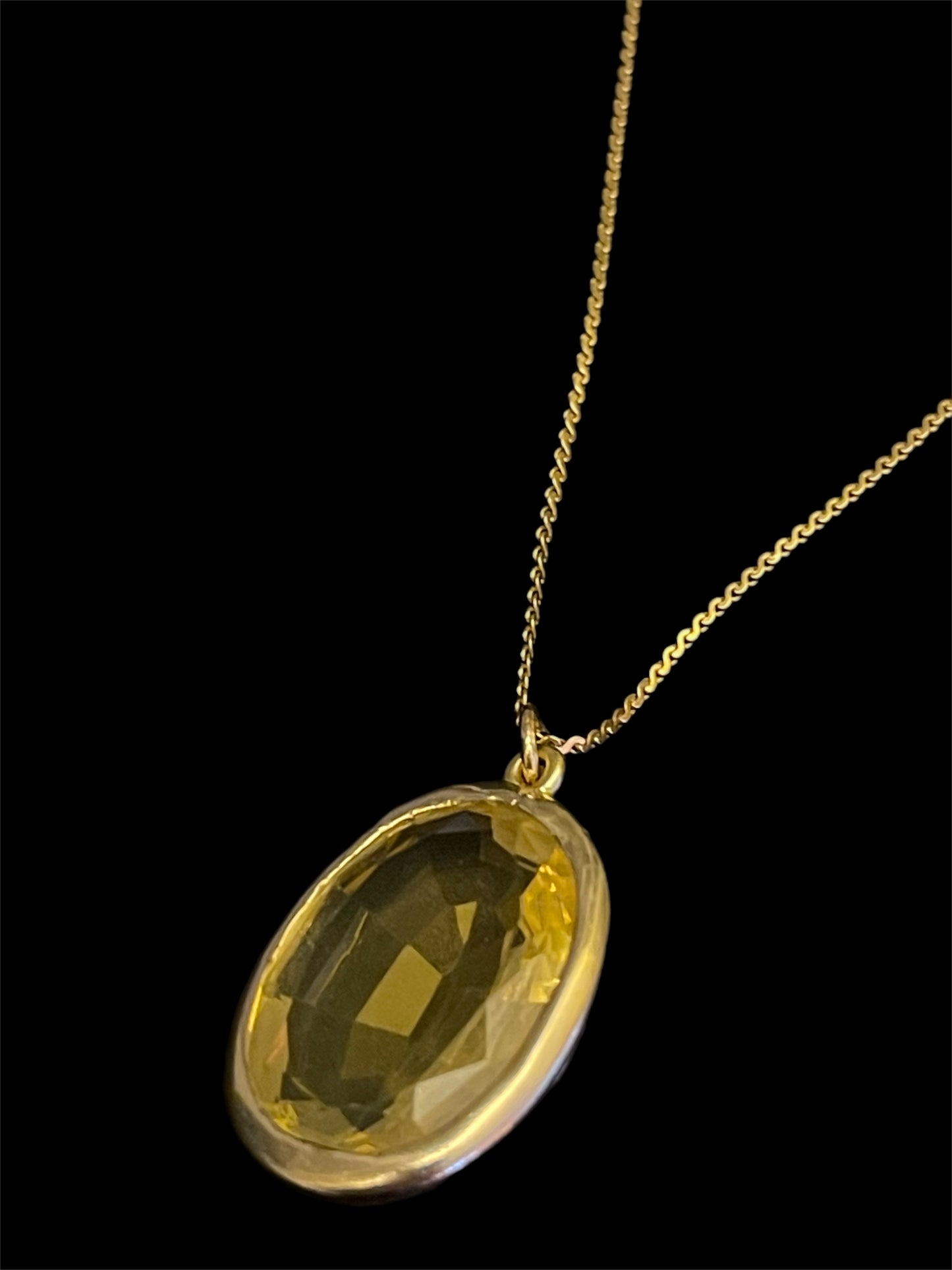 Large Citrine Gemstone Necklace