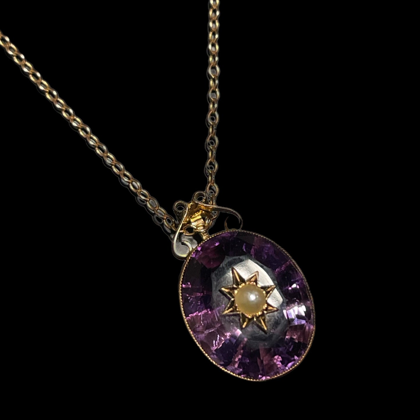 Large Amethyst Victorian Star Pendant