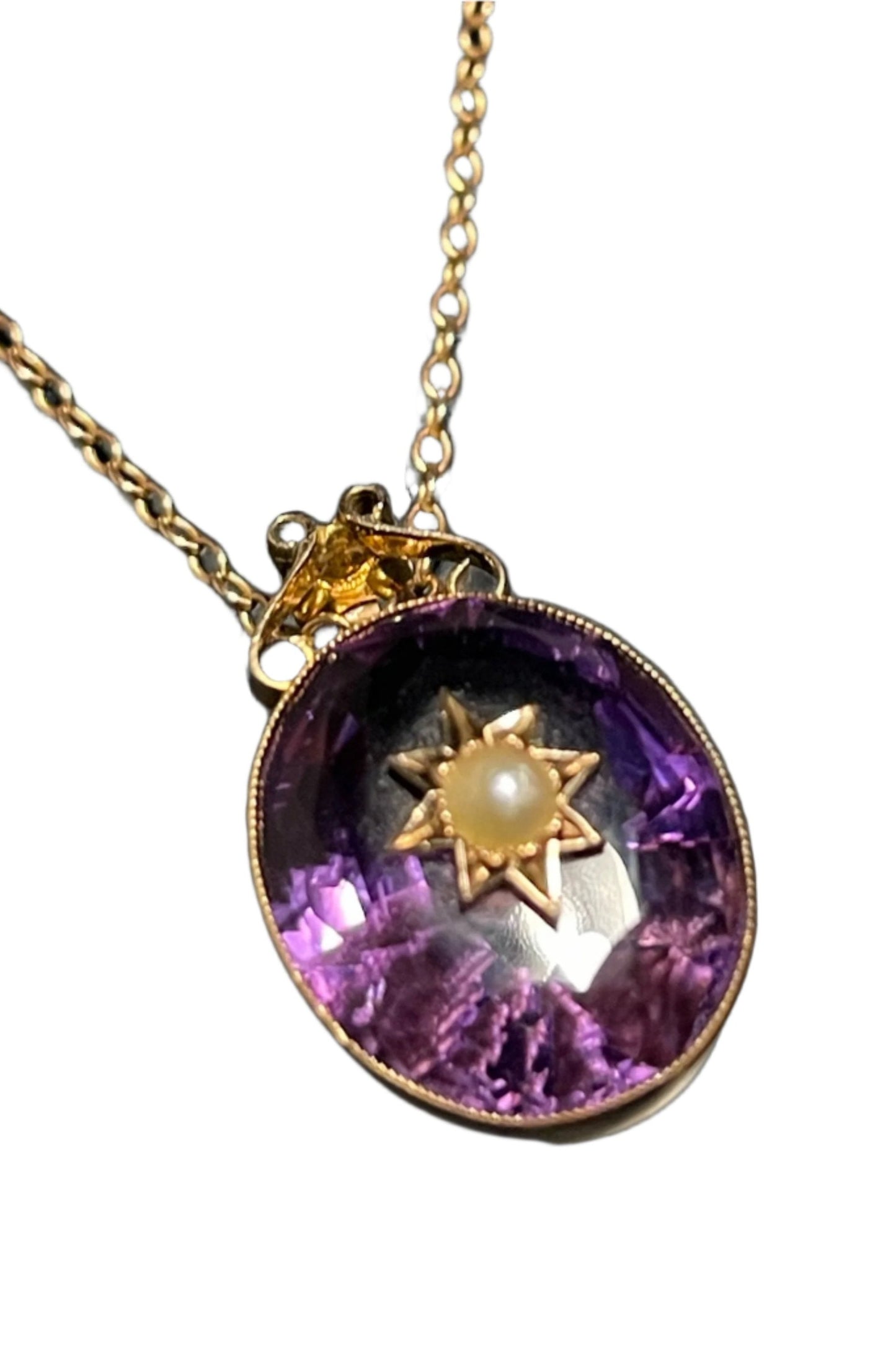 Large Amethyst Victorian Star Pendant