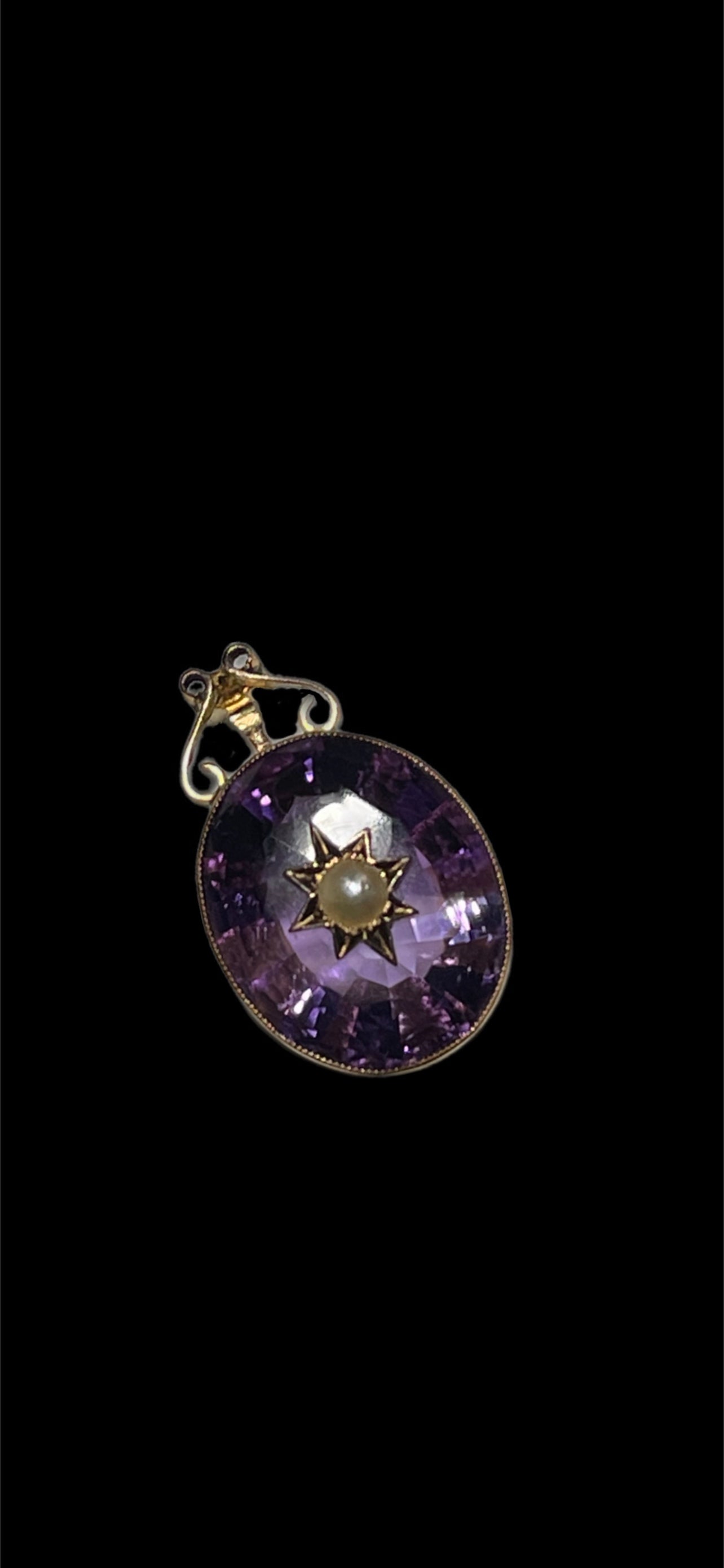 Large Amethyst Victorian Star Pendant