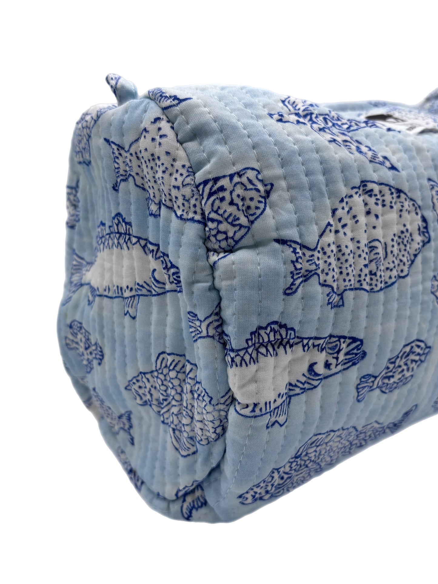 'Barrier Reef' Block Printed Sponge Bag/Washbag