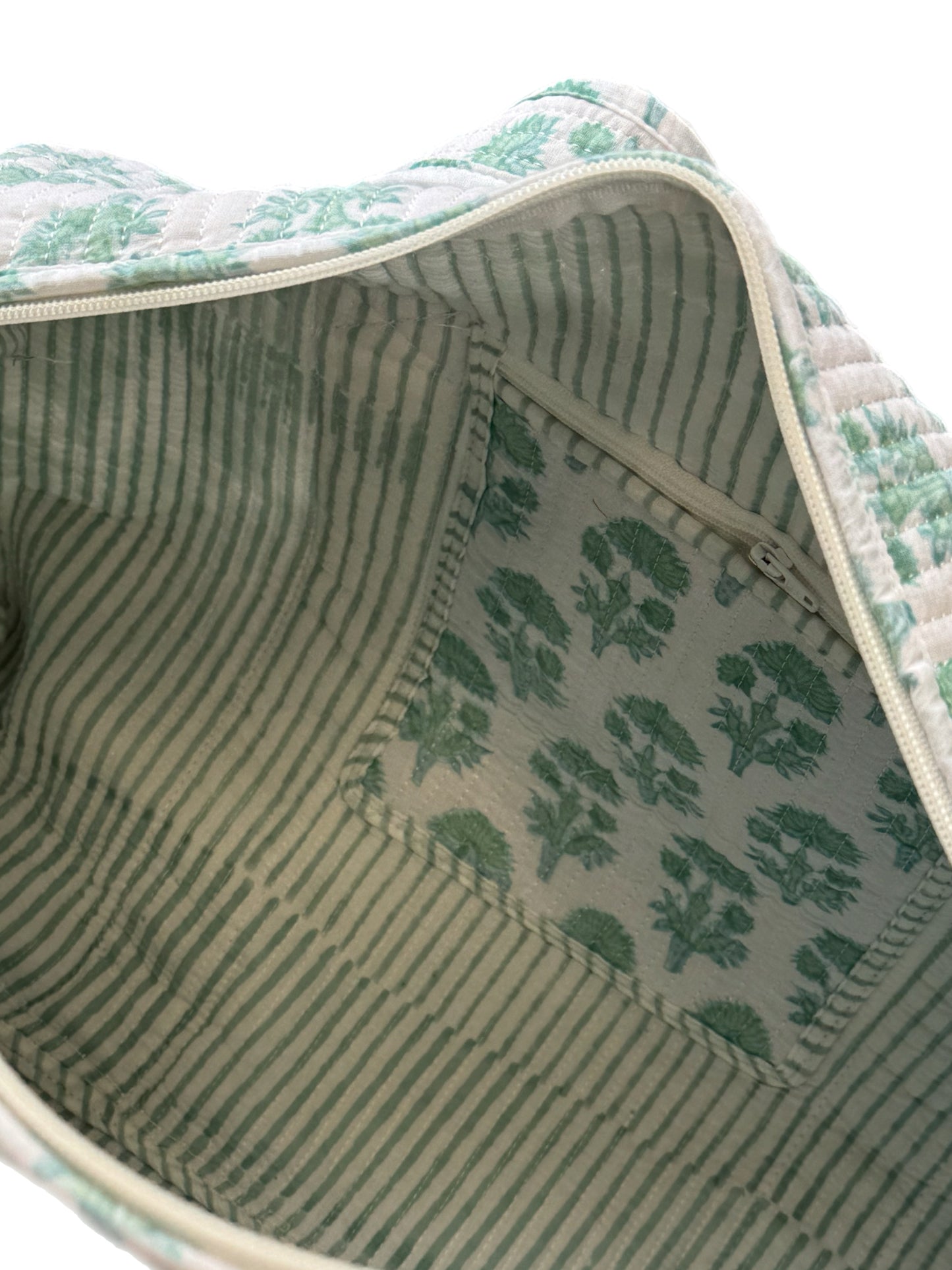 'Pale Green Trees' Block Print Overnight Bag