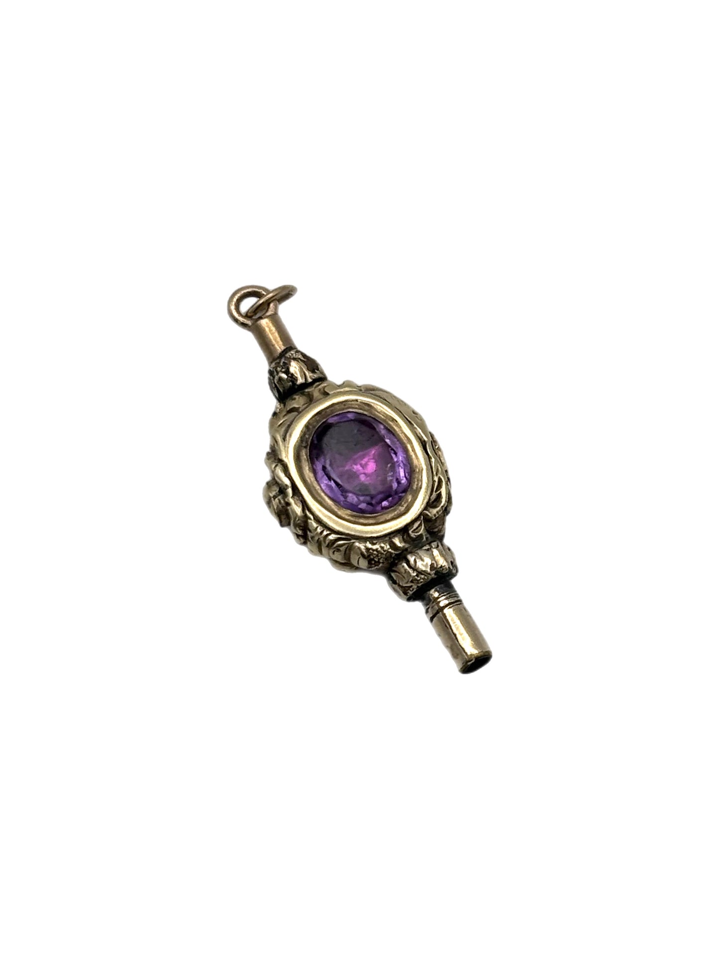 9ct Gold Cased Amyethst and Carnelian Fob