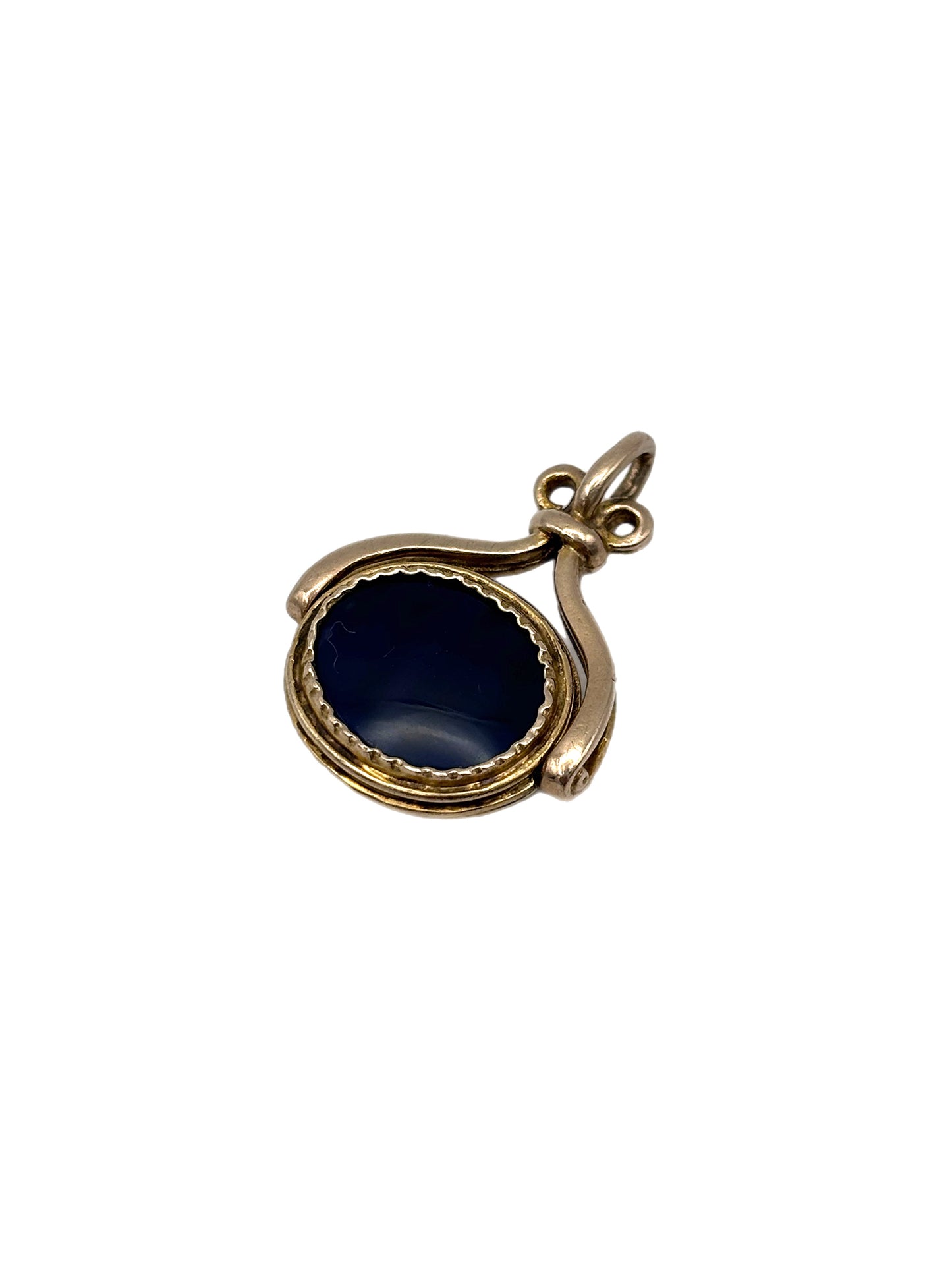 9ct Gold Spinning Onyx Fob