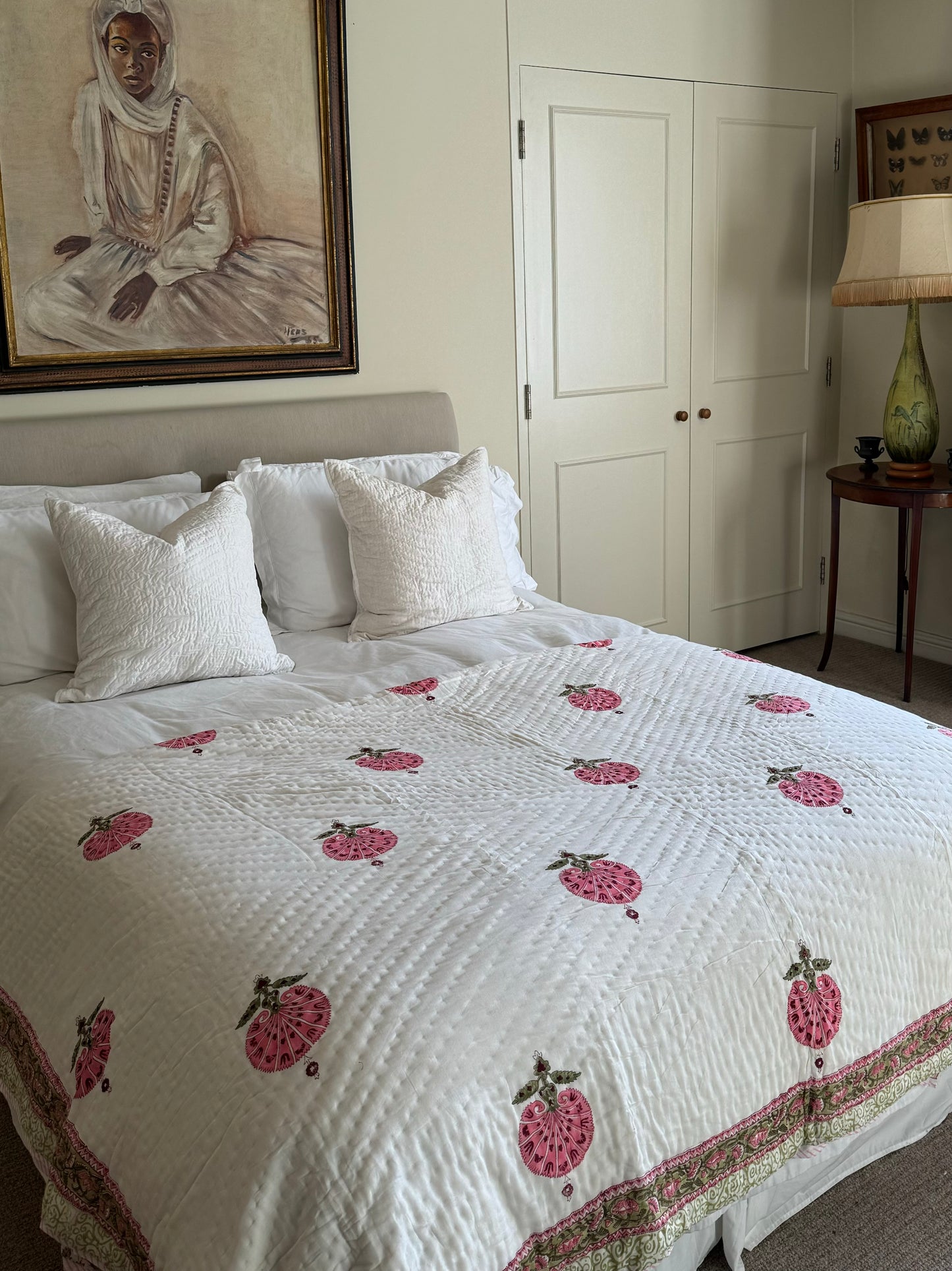 Pink Fan Flower Bedspread