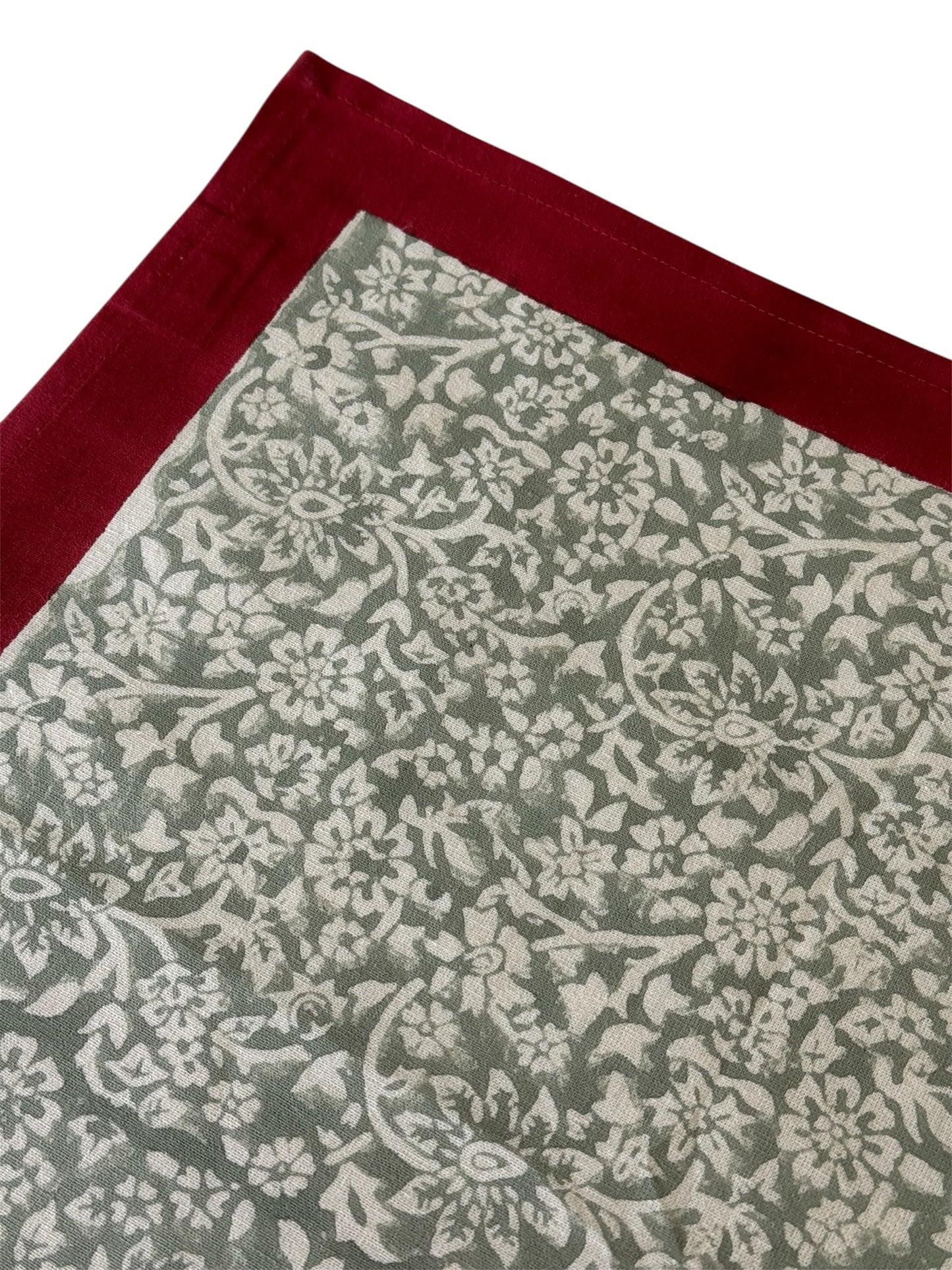 Red and Taupe Foliage Placemats - Set of 6