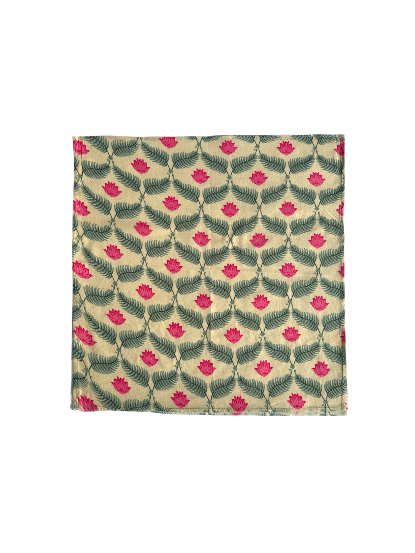 Pink Lotus Block Print Napkins (Set of 6)