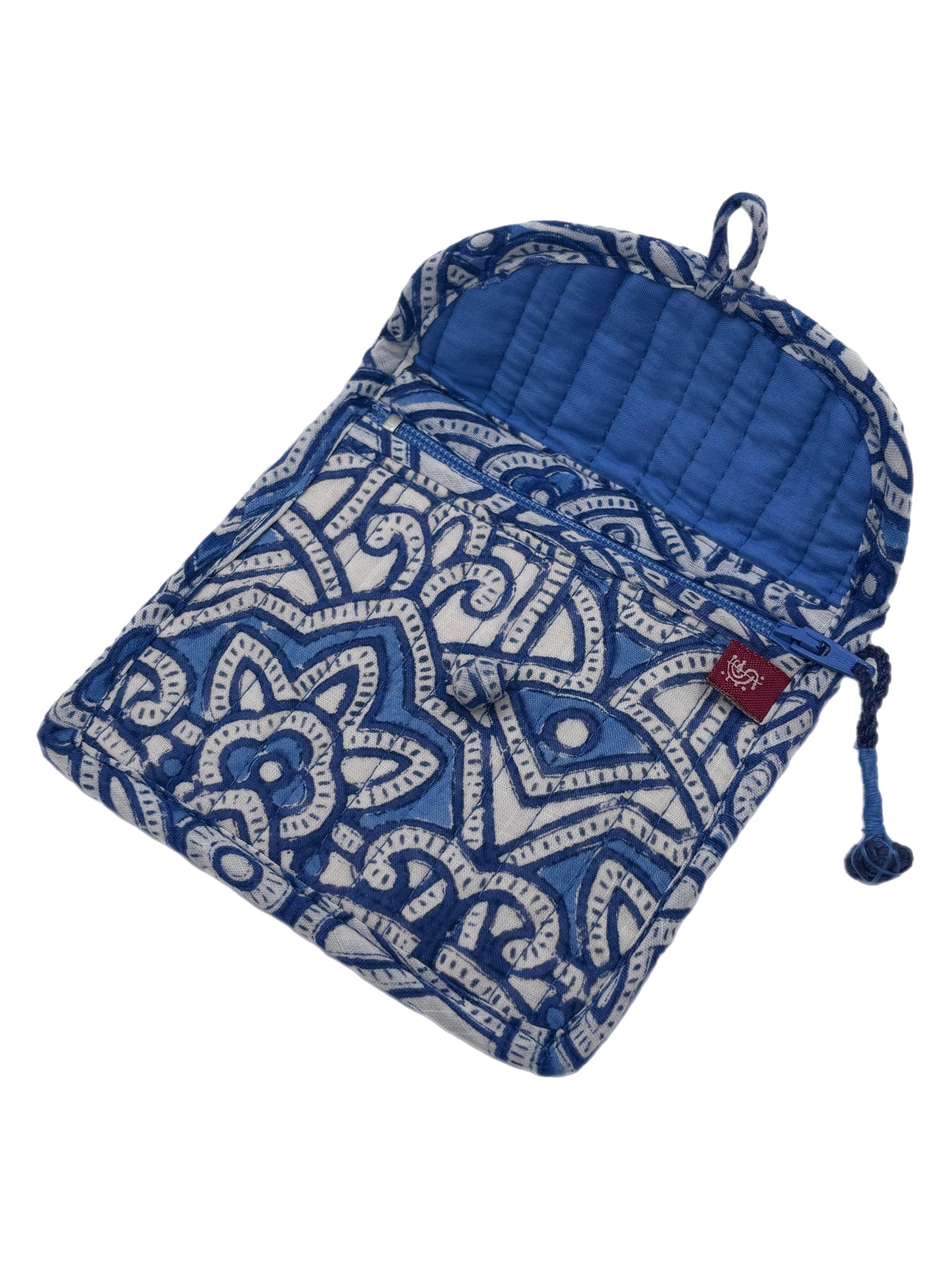 Blue Buttoned Pouches