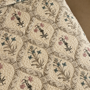 Antiqued Pink & Blue Flower Bedspread/Quilt