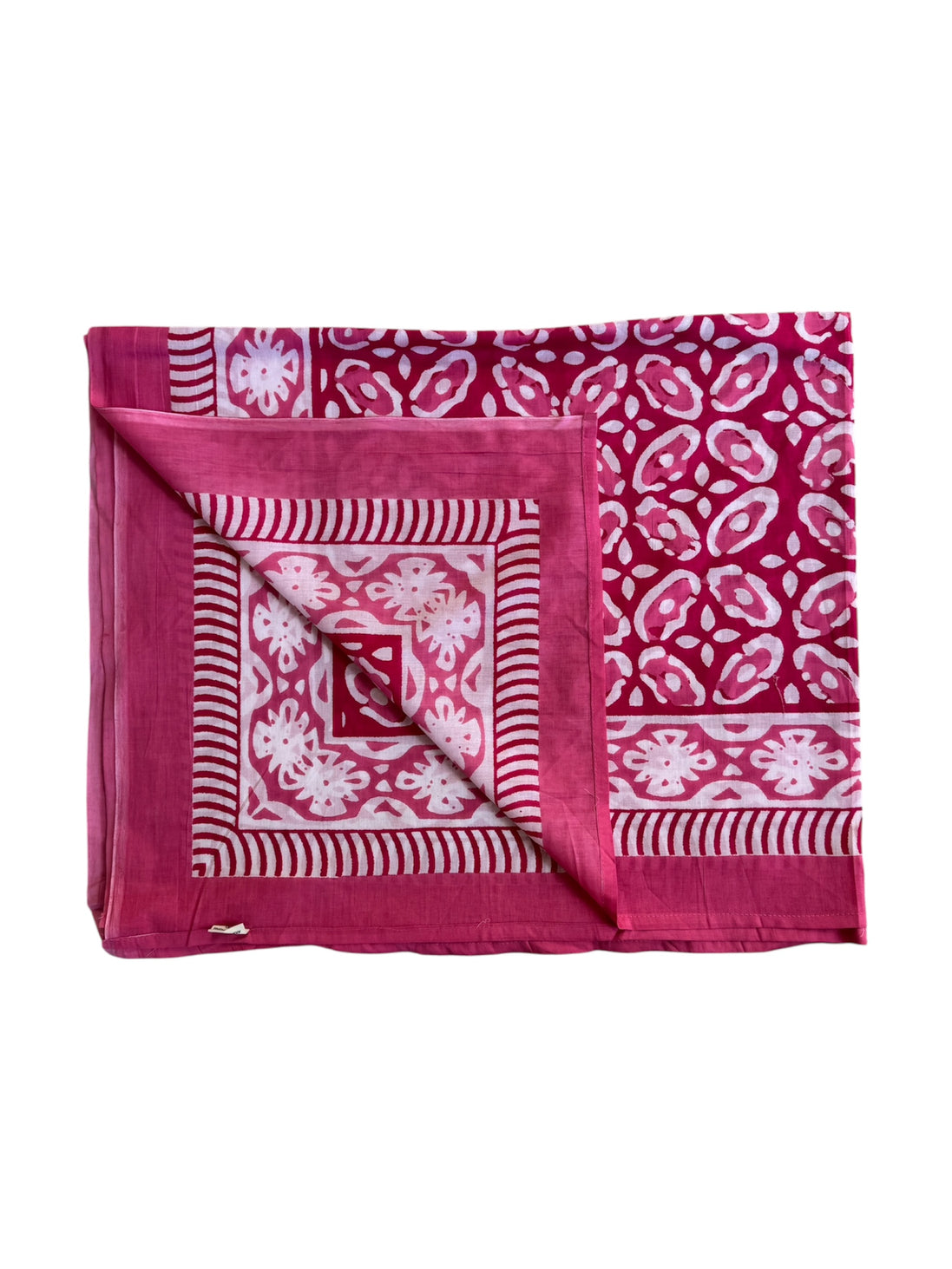 'Pink Patterned' Hand Block Printed Sarong