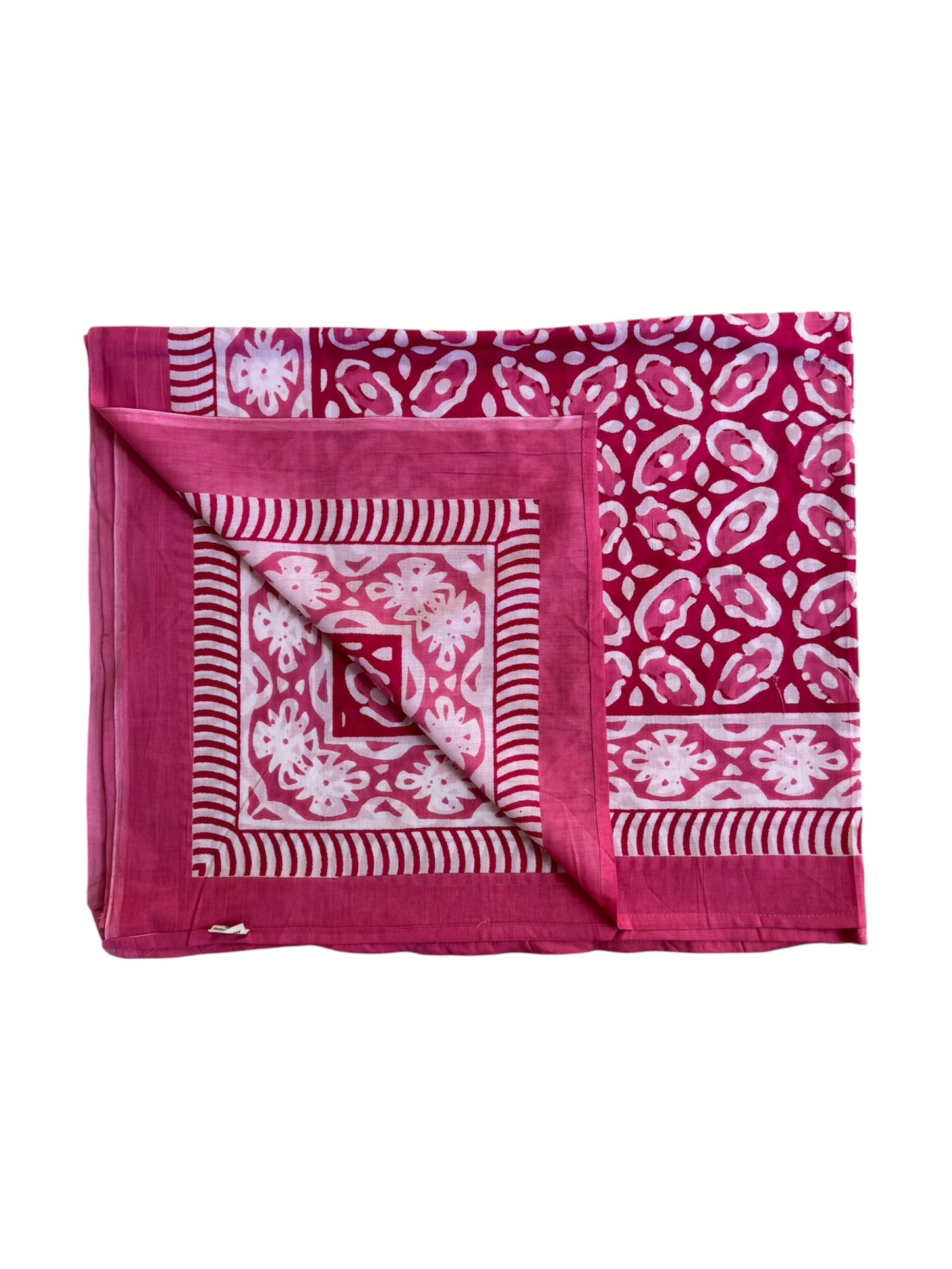 'Pink Patterned' Hand Block Printed Sarong