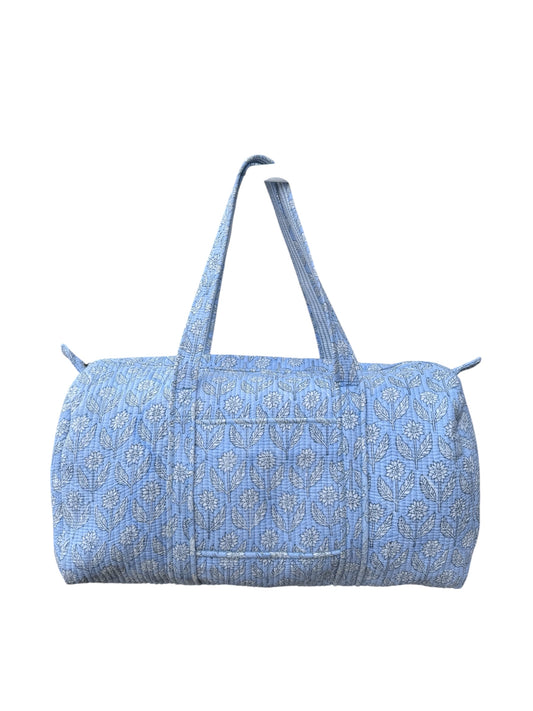 'Blue Daisy' Block Print Overnight/Weekend Bag