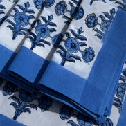 Blue Flower/Shrub Block Print Napkins (Set of 6)
