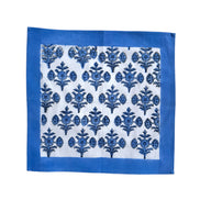 Blue Flower/Shrub Block Print Napkins (Set of 6)