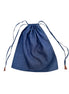 Blue Linen Drawstring Bag