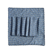 Blue Paisley Block Print Napkins (Set of 6)