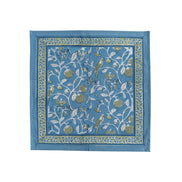 Blue Strawberry & Parrot Block Print Napkins (Set of 6)