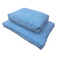 'Blue Stripe' Hand Block Printed Washable Dog Bed 