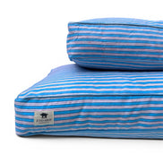 'Blue Stripe' Hand Block Printed Washable Dog Bed