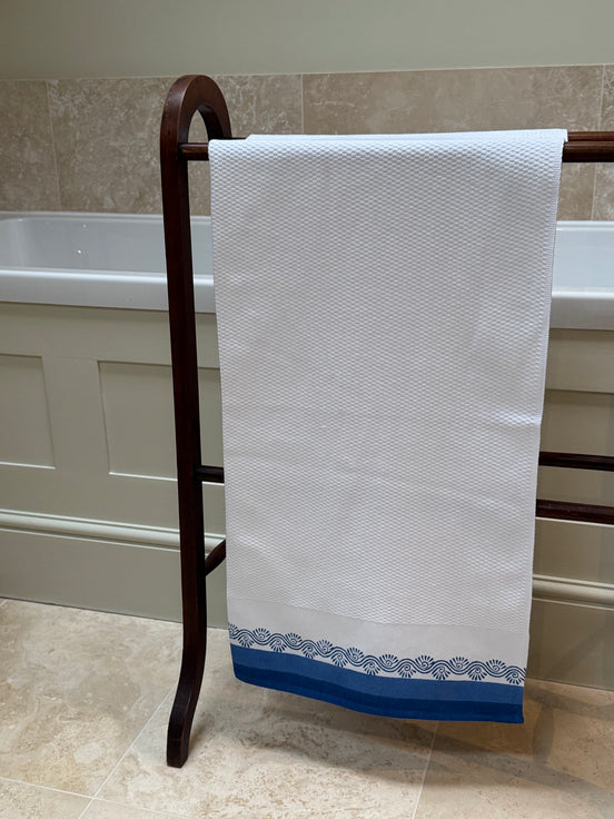 Blue Wave Cotton Waffle Towel