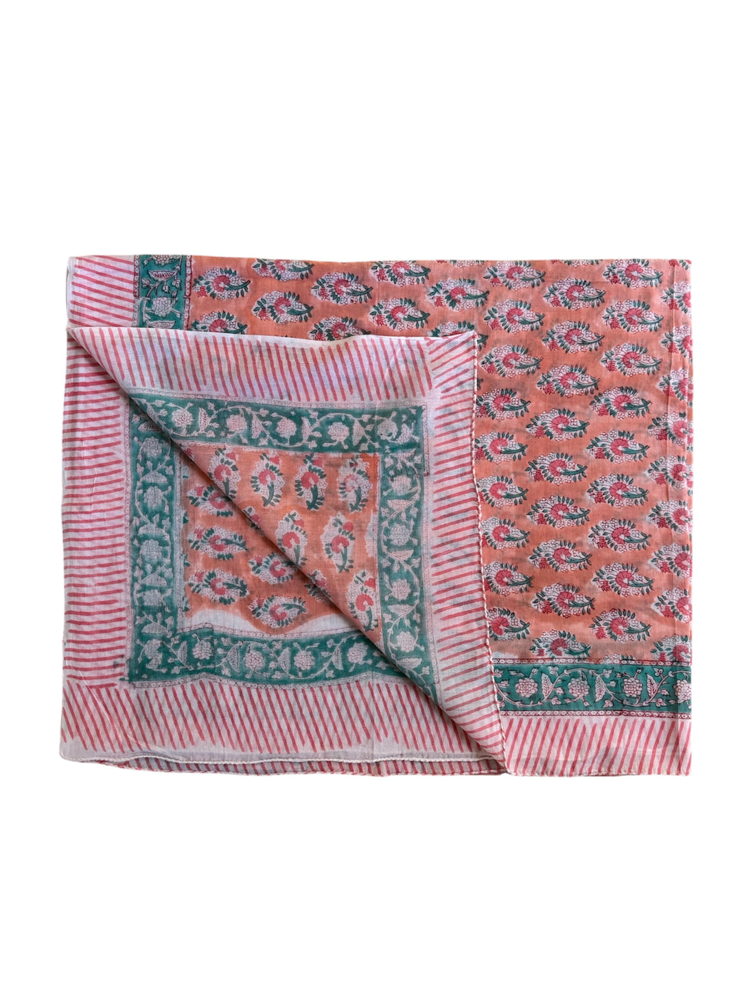 'Coral Paisley' Hand Block Printed Sarong