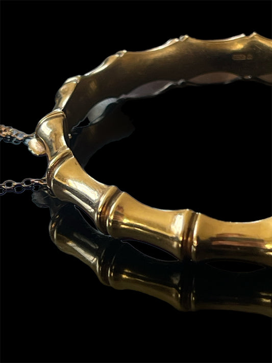 9ct Gold Heavy Weight Bamboo Moulded Bracelet