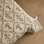 Antiqued Pink & Blue Flower Bedspread/Quilt