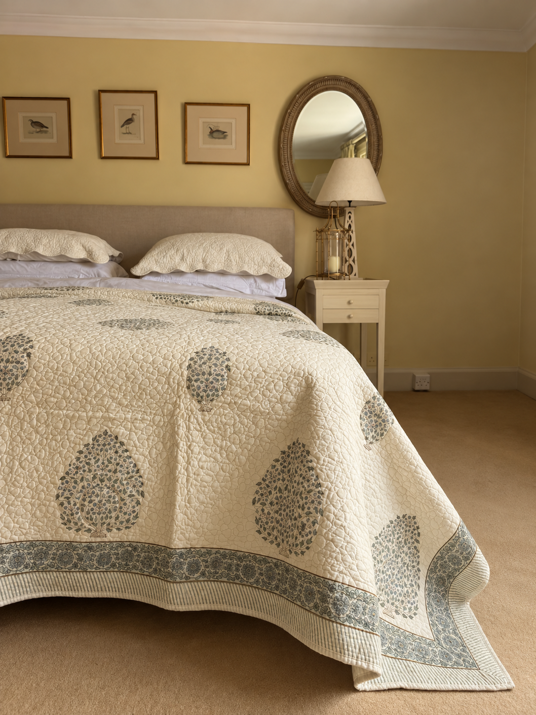 Antiqued Blue Shrub Bedspread/Quilt