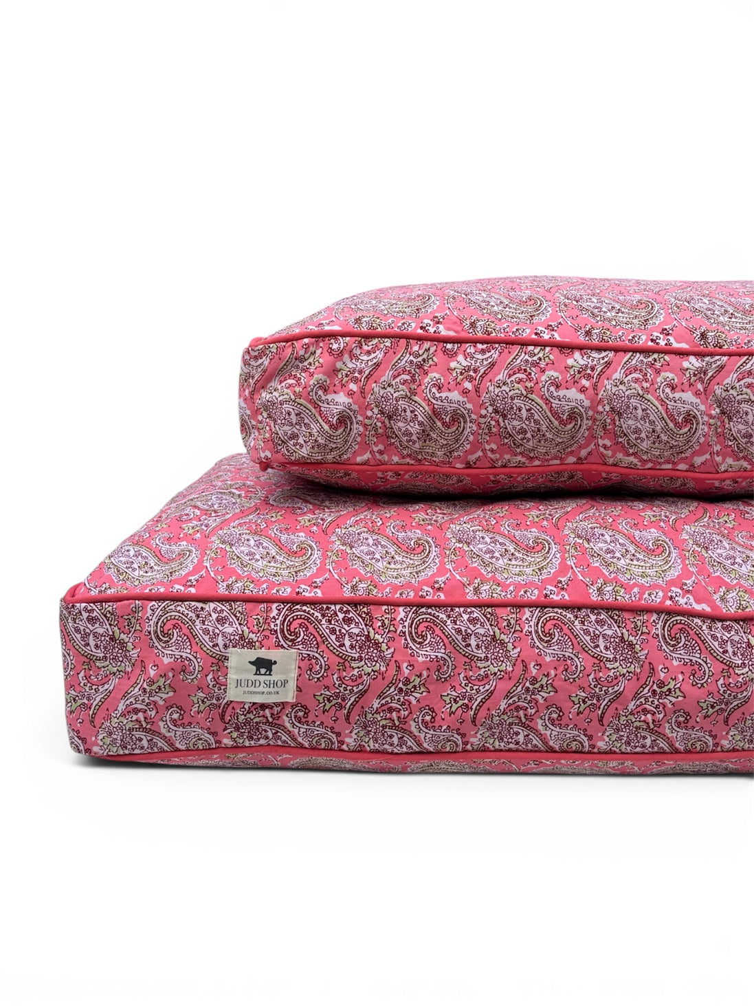 'Pink Paisley' Hand Block Printed Washable Dog Bed
