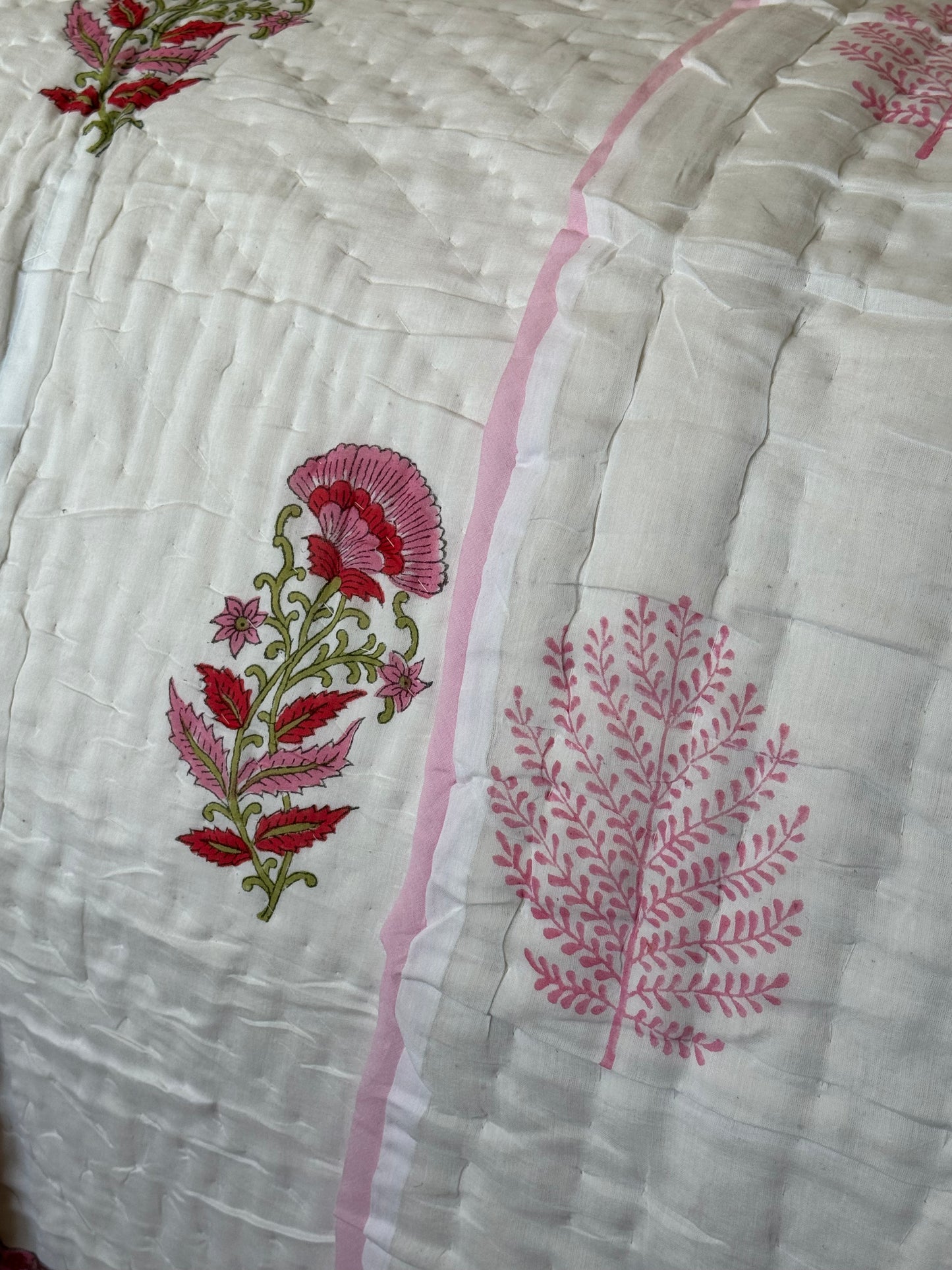 Pink Foliage Bedspread