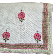 Pink Fan Flower Bedspread