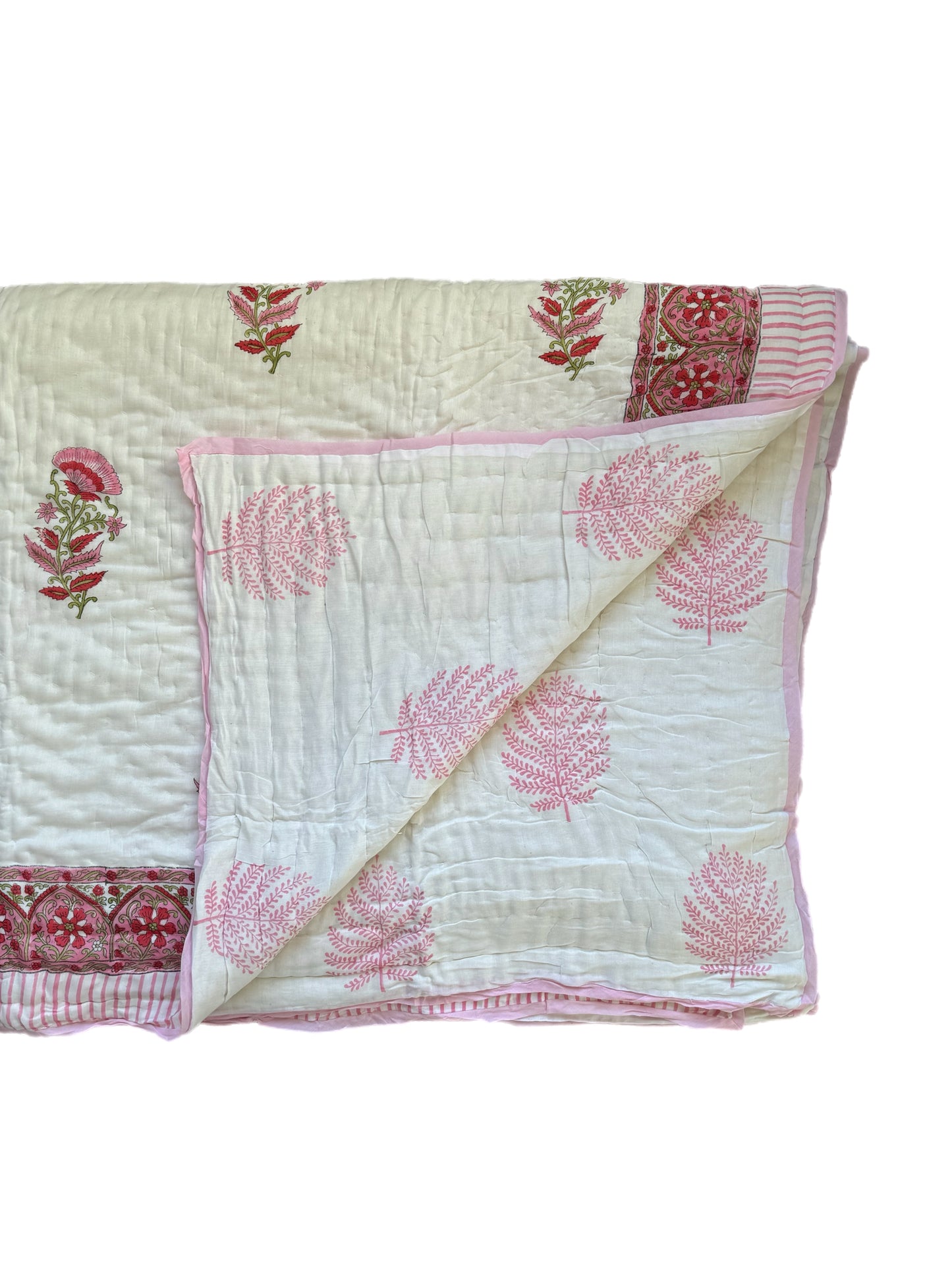 Pink Foliage Bedspread