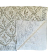Beige Shield Foliage Bedspread