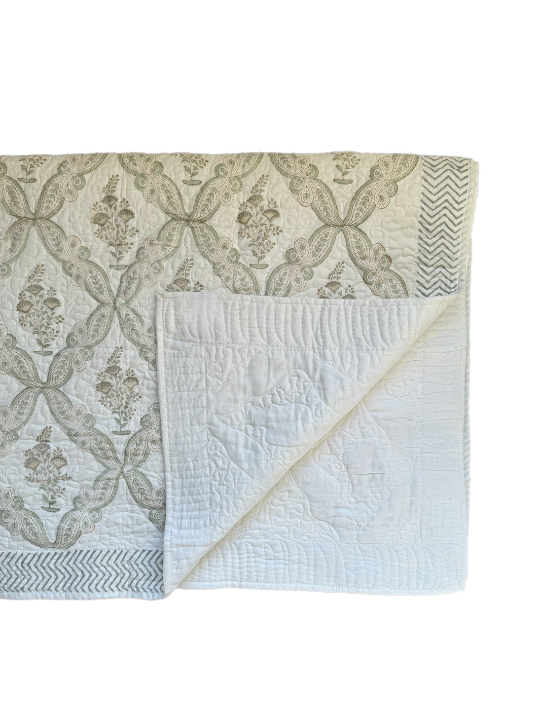 Beige Shield Foliage Bedspread