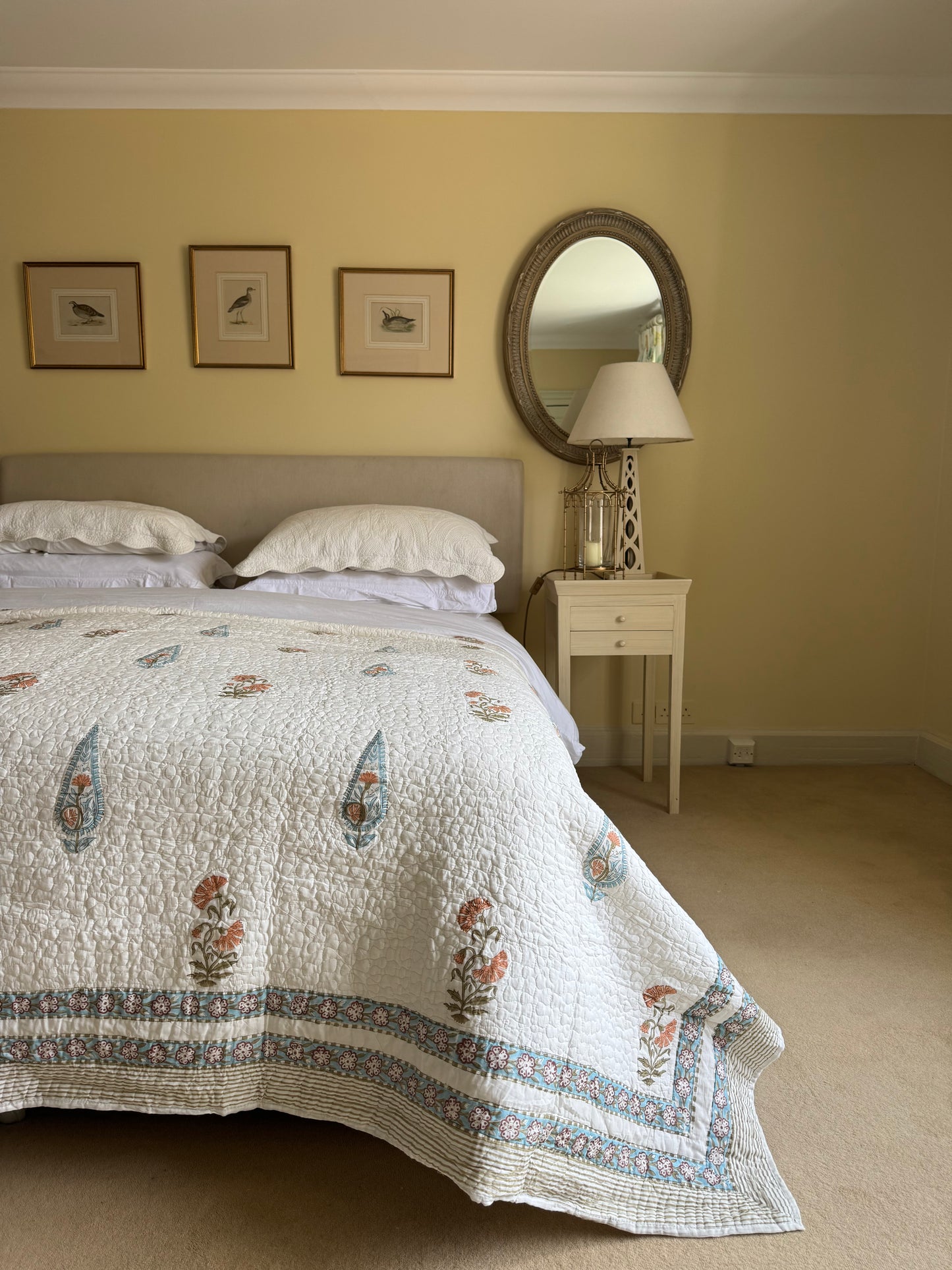Blue & Orange Cypress Bedspread/Quilt