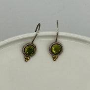 Peridot Target Silver Earrings